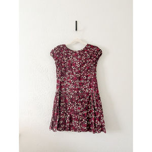 Burberry Burgundy Floral Ruffle Dress Size 14Y
